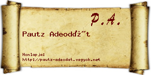 Pautz Adeodát névjegykártya